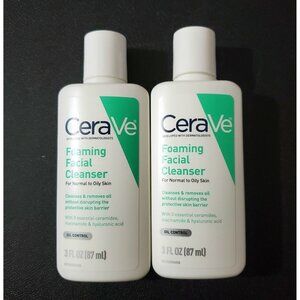 Bundle CeraVe Foaming Facial Cleanser 3 fl oz (Lot of 2)